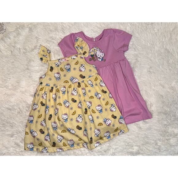 Hello Kitty Baby Girl Dress Set 18M Pink & Yellow Summer Outfits by Sanrio - Picture 1 of 2